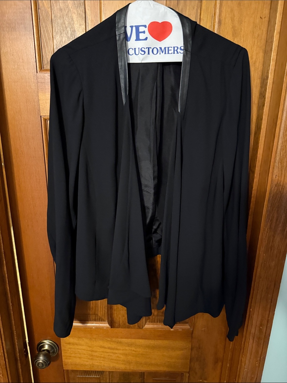Eileen Fisher Black Draped Open-Front silk Blazer